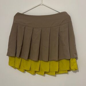 Jacob Two-Tone Grey/Brown and Yellow Skater Skirt